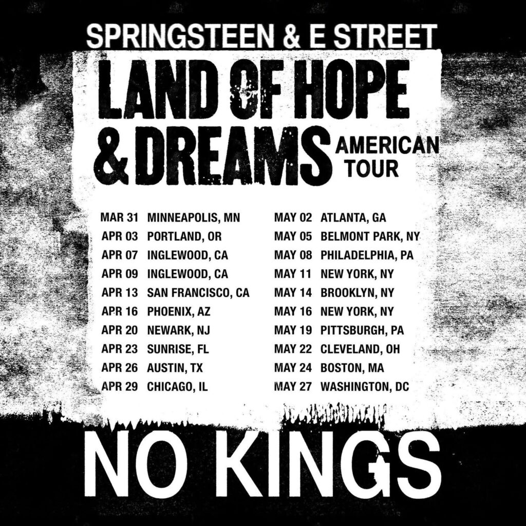 Springsteen land of hope & dreams American spring 2026 tour