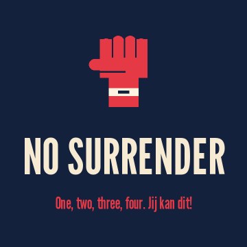 No surrender. One, two, three, four. Jij kan dit!